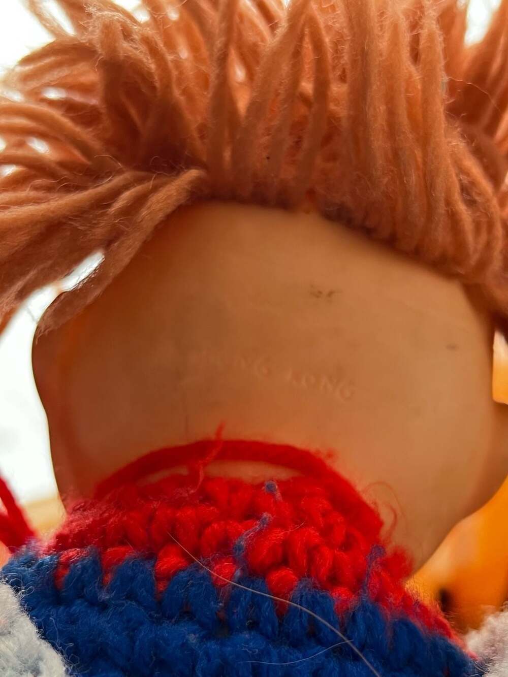 Vintage Handcrafted Raggedy Andy Crocheted Doll with Vinyl Face - Hong Kong - Picture 4 of 5